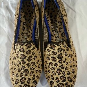Rothy's Tan and Black Leopard Flats